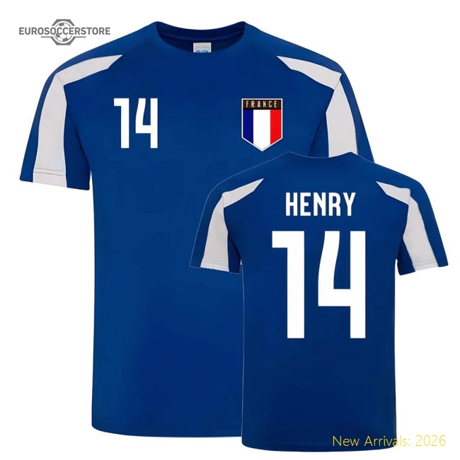 Thierry Henry France Sports Training Jersey (Blue-White)-The Soccer Shirt Hub