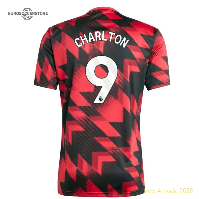 2025-2026 Man Utd Pre-Match Shirt (Red) (Charlton 9)-The Soccer Shirt Hub