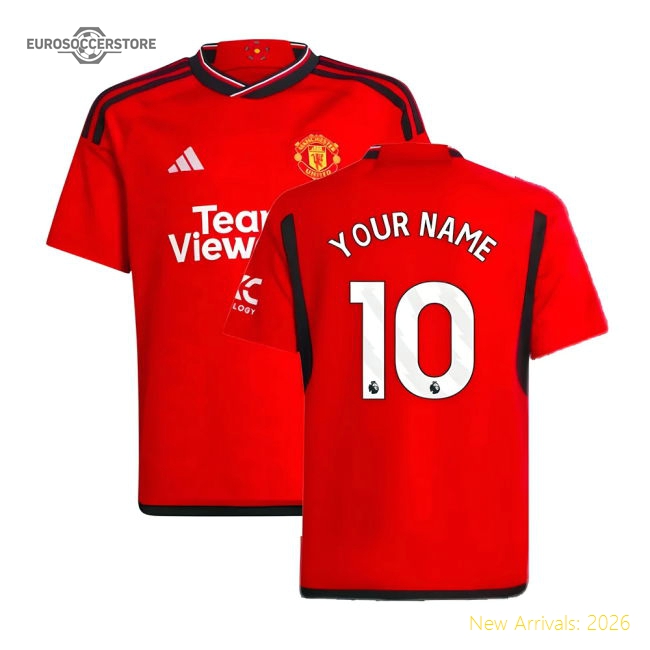 2023-2024 Man Utd Home Shirt (Kids) (Your Name)-The Soccer Shirt Hub