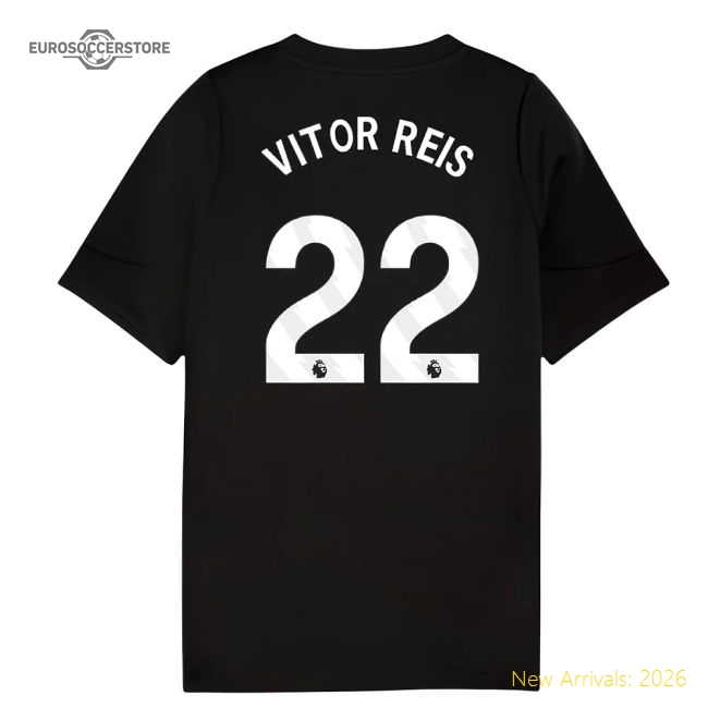 2025-2026 Man City Training Jersey (Black) - Kids (Vitor Reis 22)-The Soccer Shirt Hub