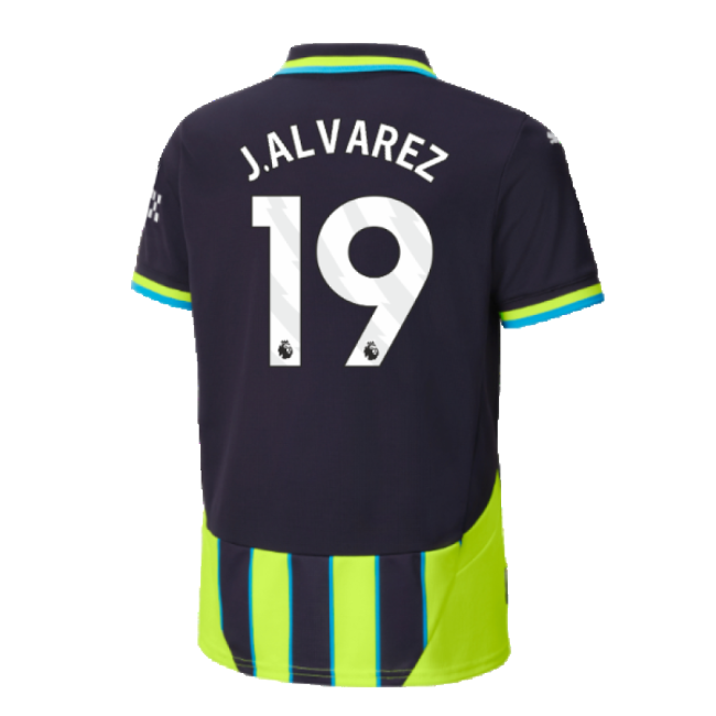 2024-2025 Man City Away Shirt (Kids) (J.Alvarez 19)-The Soccer Shirt Hub