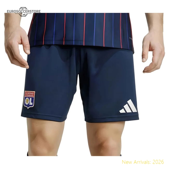2025-2026 Olympique Lyon Away Shorts (Night Indigo)-The Soccer Shirt Hub