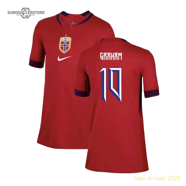 2025-2026 Norway Womens Team Home Shirt (Kids) (Graham 10)-The Soccer Shirt Hub