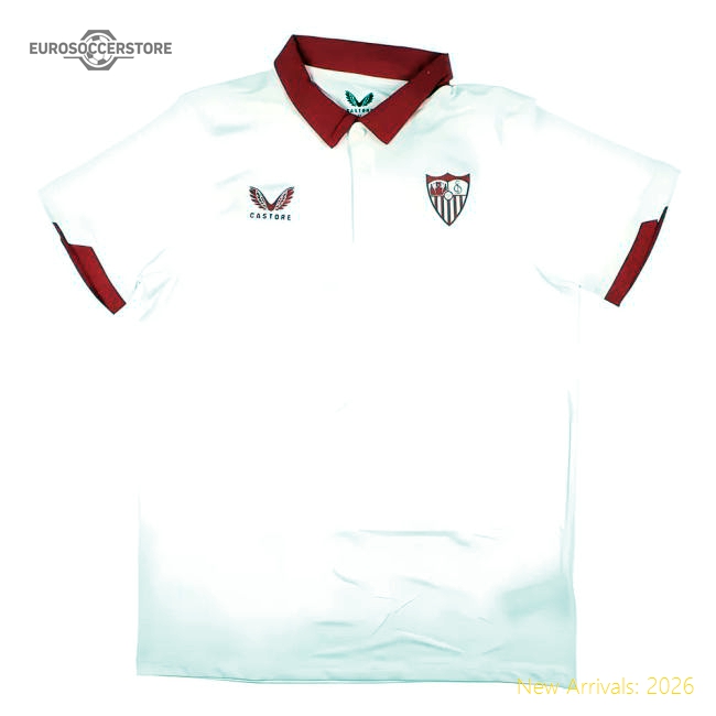 2023-2024 Sevilla Travel Polo Shirt (White)-The Soccer Shirt Hub