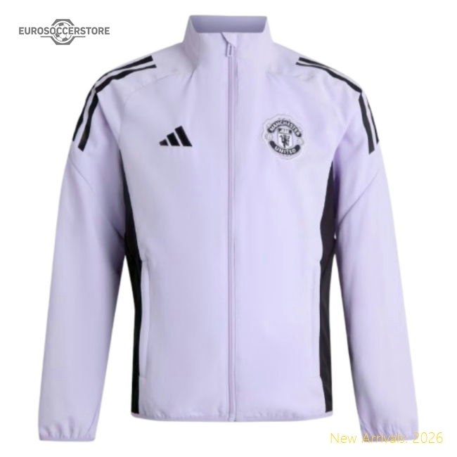 2025-2026 Man Utd Presentation Jacket (Purple Tint) - Kids-The Soccer Shirt Hub