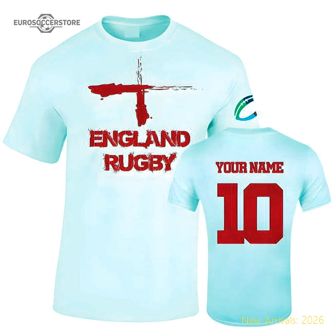 England Country Rugby T-Shirt (Your Name)-The Soccer Shirt Hub