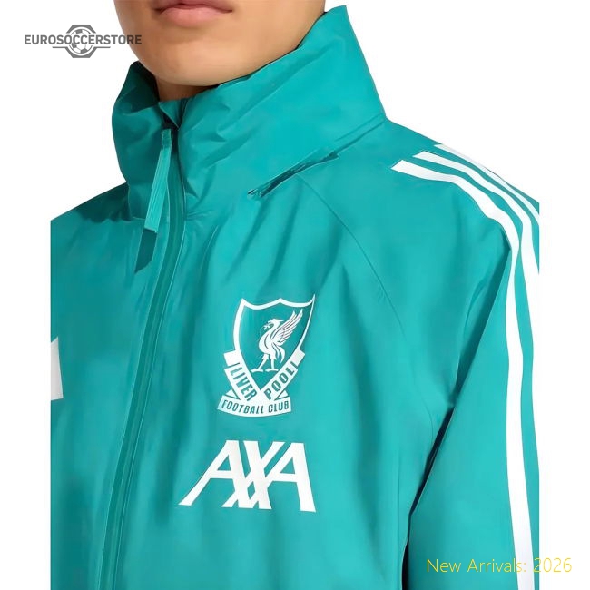 2025-2026 Liverpool EU Rain Jacket (Sea Green)-The Soccer Shirt Hub