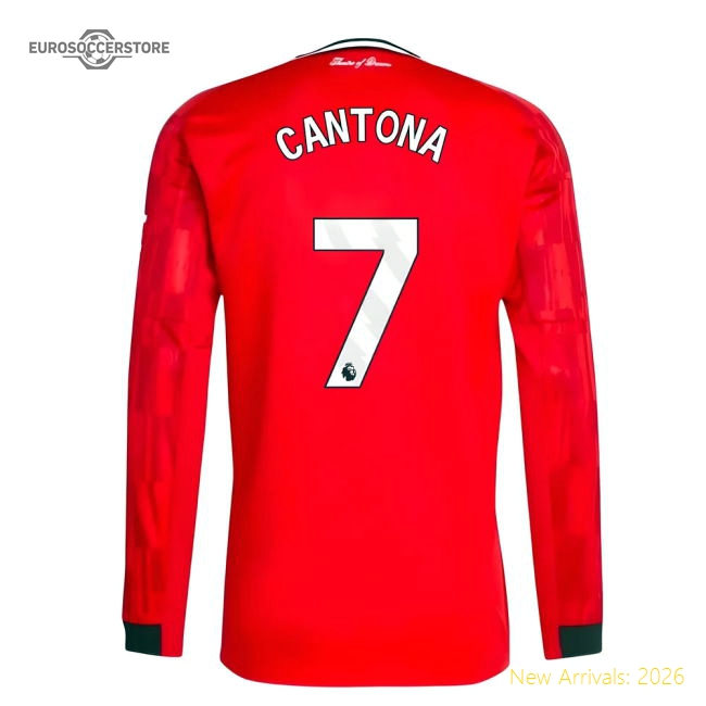 2025-2026 Man Utd Long Sleeve Home Shirt (Cantona 7)-The Soccer Shirt Hub