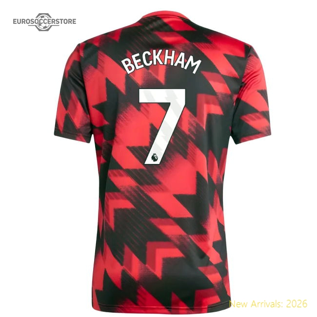 2025-2026 Man Utd Pre-Match Shirt (Red) (Beckham 7)-The Soccer Shirt Hub