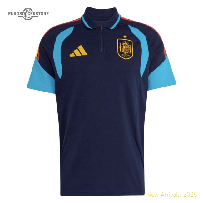 2026-2027 Spain Polo Shirt (Night Indigo)-The Soccer Shirt Hub
