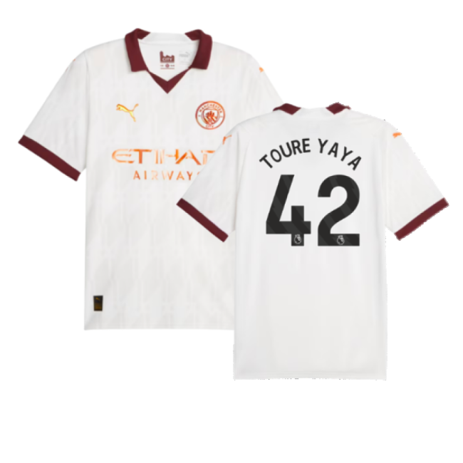 2023-2024 Man City Away Shirt (TOURE YAYA 42)-The Soccer Shirt Hub