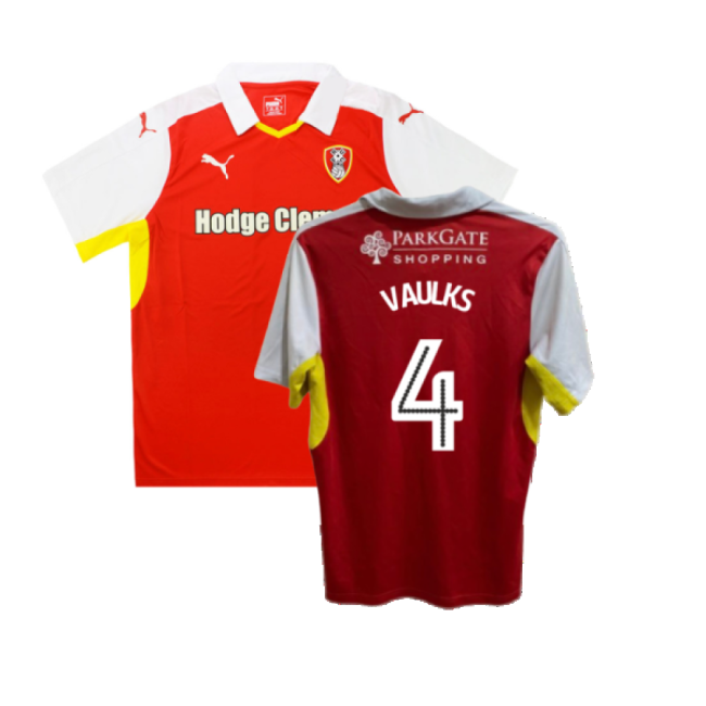 Rotherham 2016-17 Home Shirt ((Good) XL) (Vaulks 4)-The Soccer Shirt Hub