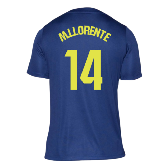 2025-2026 Atletico Madrid Pre-Match Shirt (Blue-Yellow) (M.Llorente 14)-The Soccer Shirt Hub