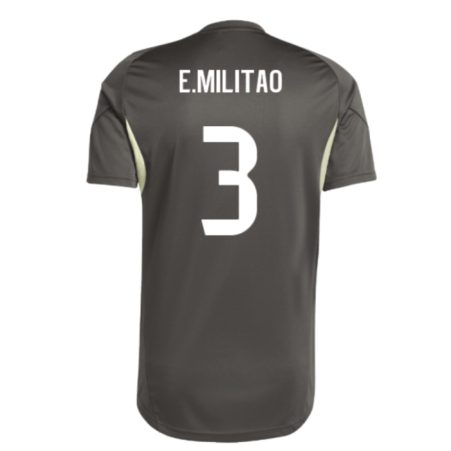 2025-2026 Real Madrid Training Jersey (Utility Grey) (E.Militao 3)-The Soccer Shirt Hub