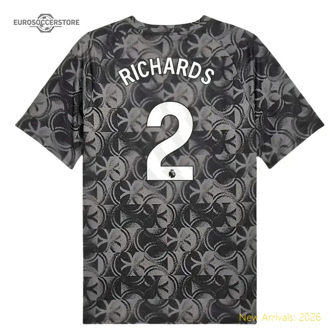 2025-2026 Man City Warm Up Jersey (Black) (Richards 2)-The Soccer Shirt Hub