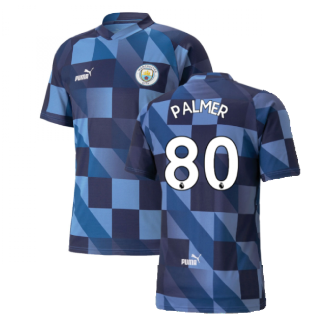 2022-2023 Manchester City Pre-Match Jersey (Blue-Navy) (Palmer 80)-The Soccer Shirt Hub