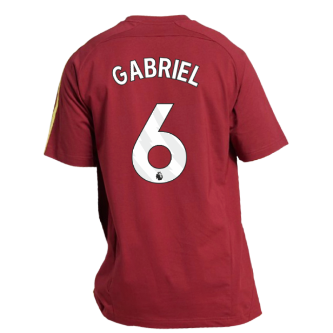 2025-2026 Arsenal UBP Tee (Noble Maroon) (Gabriel 6)-The Soccer Shirt Hub