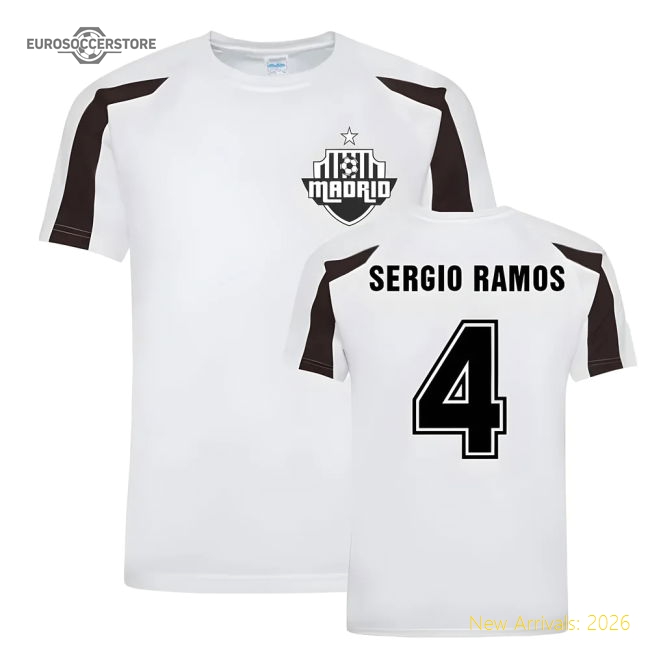 Sergio Ramos Madrid Sports Training Jersey (White)-The Soccer Shirt Hub