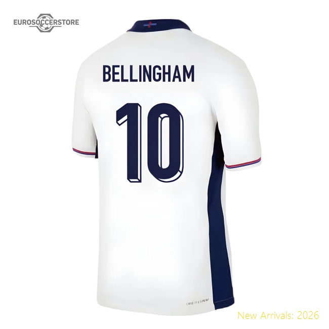 2024-2025 England Home Match Dri-Fit ADV Authentic Shirt (Bellingham 10)-The Soccer Shirt Hub