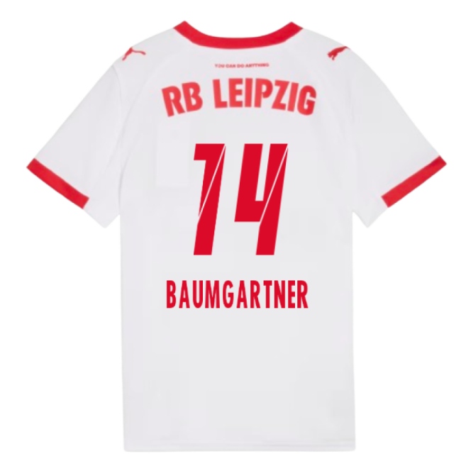 2025-2026 Red Bull Leipzig Home Shirt (Kids) (Baumgartner 14)-The Soccer Shirt Hub