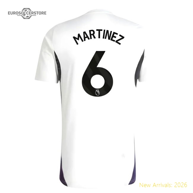 2025-2026 Man Utd Training Jersey (White) (Martinez 6)-The Soccer Shirt Hub