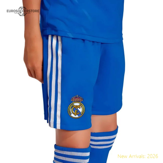 2025-2026 Real Madrid Third Shorts (Blue) - Kids-The Soccer Shirt Hub