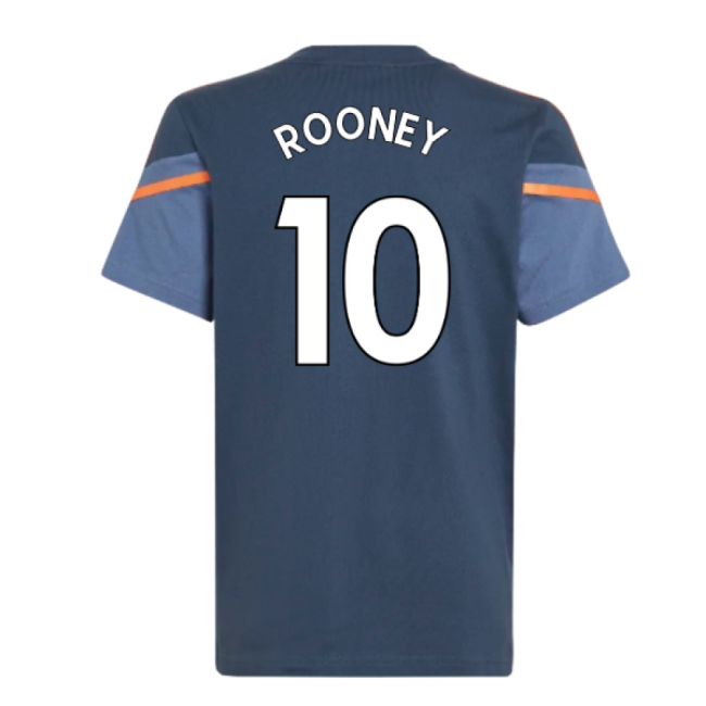 2022-2023 Man Utd Training Tee (Crew Navy) - Kids (ROONEY 10)-The Soccer Shirt Hub