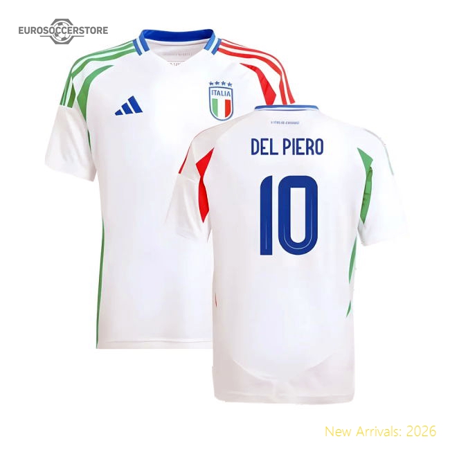 2024-2025 Italy Away Shirt (Kids) (DEL PIERO 10)-The Soccer Shirt Hub