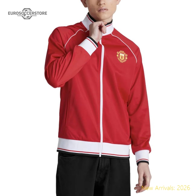 Man Utd 1999 Home Inspired Retro Track Jacket (Red)-The Soccer Shirt Hub