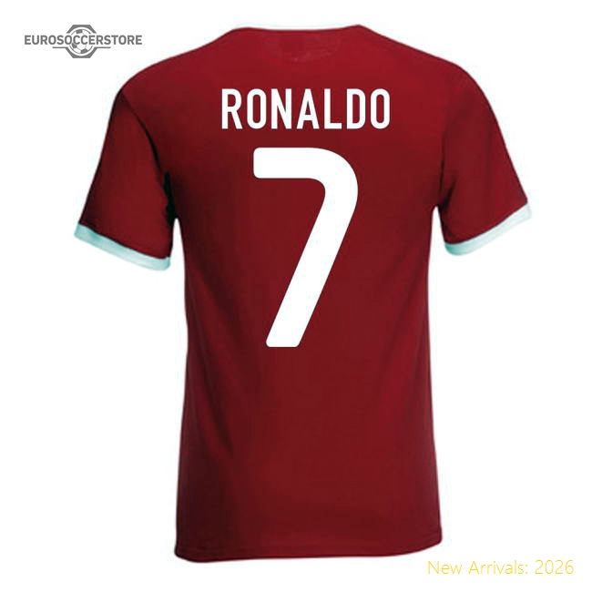 Cristiano Ronaldo Portugal Ringer Tee (red)-The Soccer Shirt Hub
