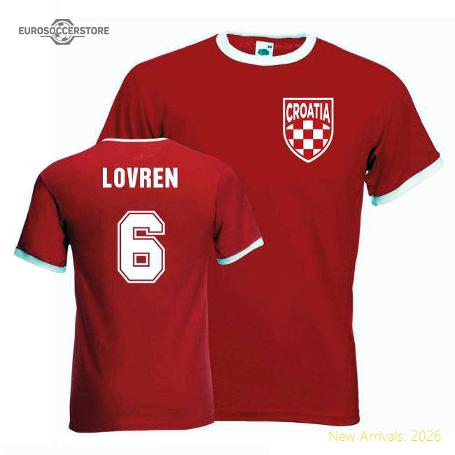 Dejan Lovren Croatia Ringer Tee (red)-The Soccer Shirt Hub