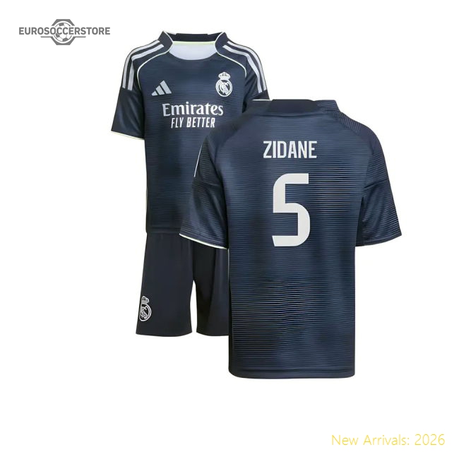 2025-2026 Real Madrid Away Mini Kit (Zidane 5)-The Soccer Shirt Hub
