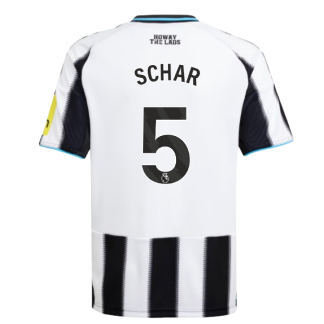 2025-2026 Newcastle Home Shirt (Kids) (Schar 5)-The Soccer Shirt Hub