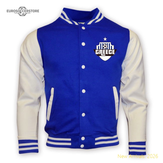 Greece College Baseball Jacket (blue) - Kids-The Soccer Shirt Hub