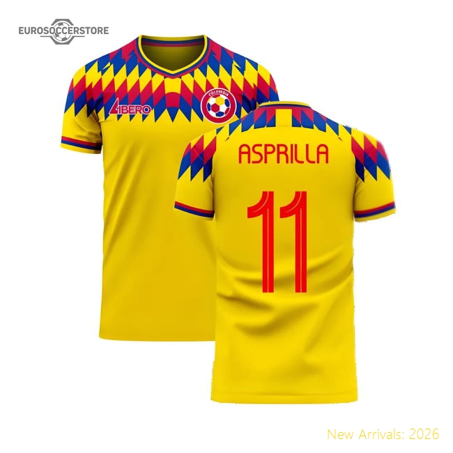 Colombia 2025-2026 Home Concept Football Kit (Libero) (ASPRILLA 11)-The Soccer Shirt Hub
