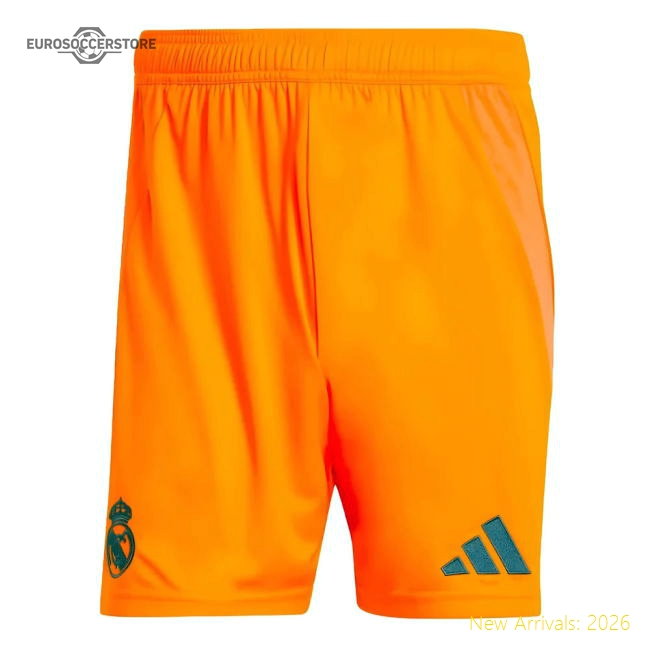 2024-2025 Real Madrid Away Shorts (Orange)-The Soccer Shirt Hub