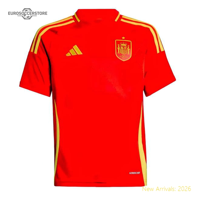 2024-2025 Spain Home Shirt (Kids) (Your Name)-The Soccer Shirt Hub