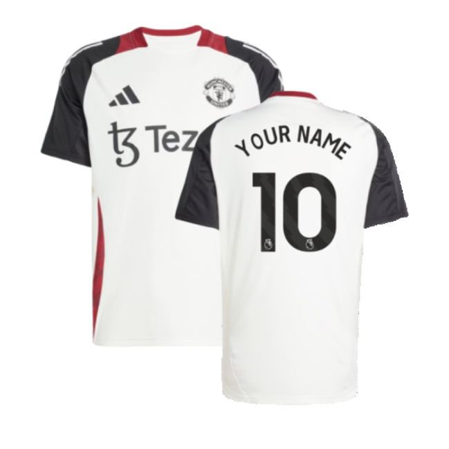 2024-2025 Man Utd Training Jersey (Off White) (Your Name)-The Soccer Shirt Hub