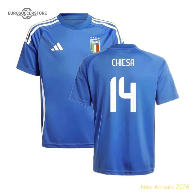 2024-2025 Italy Home Fan Jersey (Kids) (CHIESA 14)-The Soccer Shirt Hub