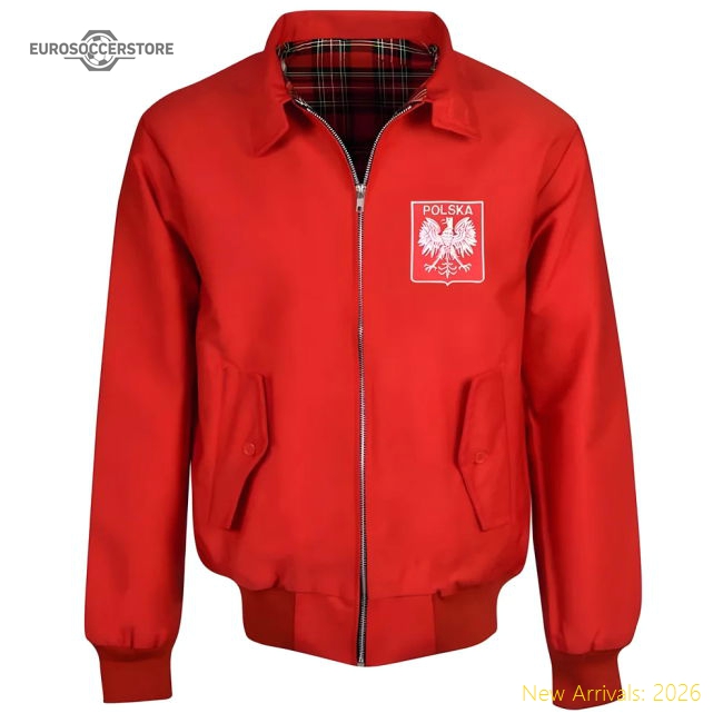 Poland Red Harrington Jacket-The Soccer Shirt Hub