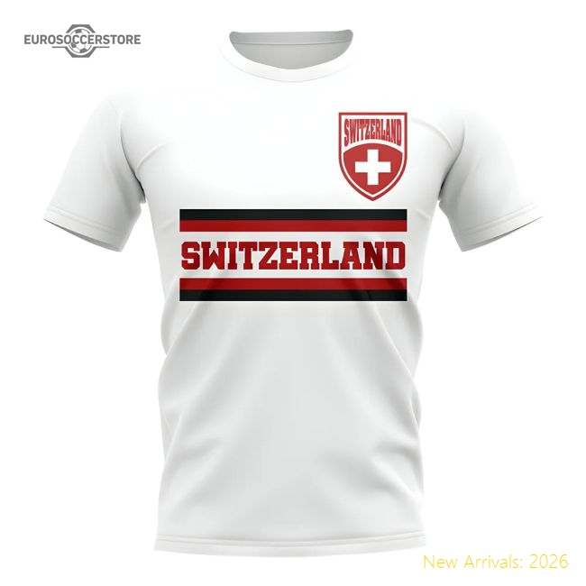 Switzerland Core Football Country T-Shirt (White)-The Soccer Shirt Hub