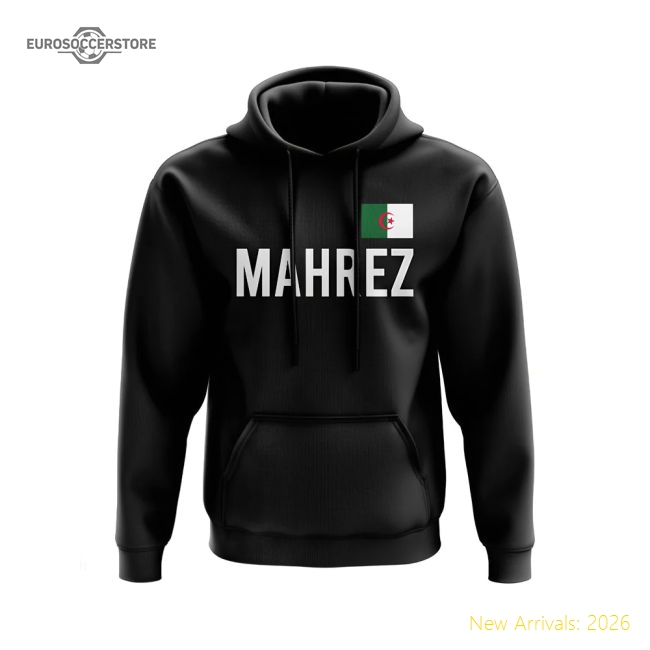 Riyad Mahrez Algeria Name Hoody (Black)-The Soccer Shirt Hub