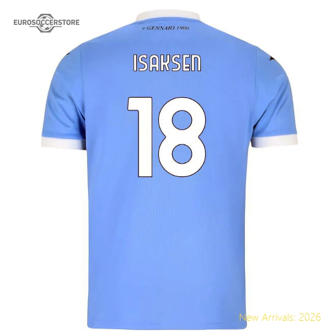 2025-2026 Lazio Home Shirt (Kids) (Isaksen 18)-The Soccer Shirt Hub