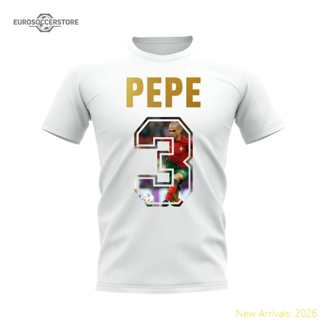 Pepe Name And Number Portugal T-Shirt (White)-The Soccer Shirt Hub