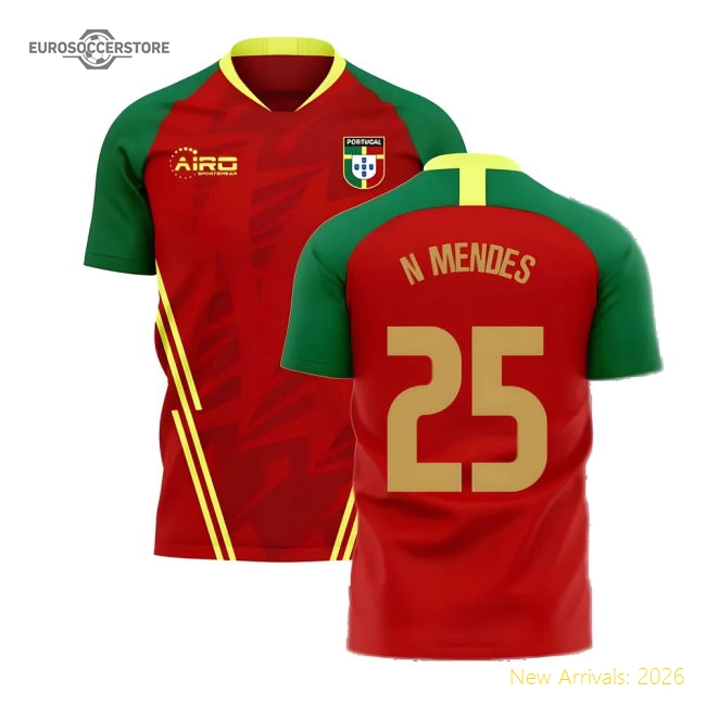 Portugal 2025-2026 Home Concept Football Kit (Airo) (N.MENDES 25)-The Soccer Shirt Hub