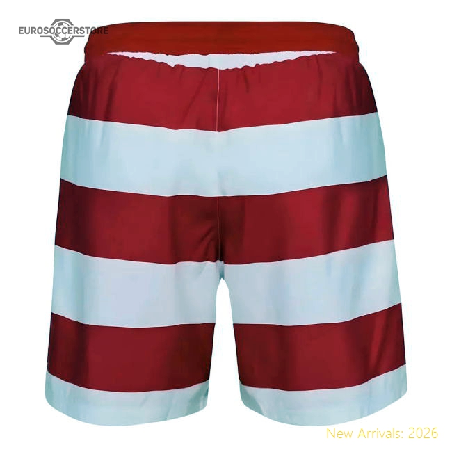 2024-2025 Denmark Pattern Swim Shorts (Red)-The Soccer Shirt Hub