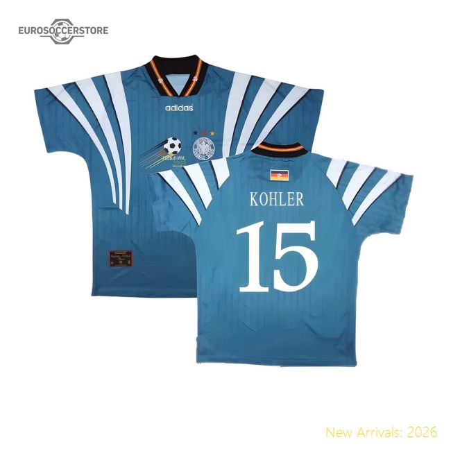 Germany 1996-98 Away Shirt ((Very Good) S) (Kohler 15)-The Soccer Shirt Hub