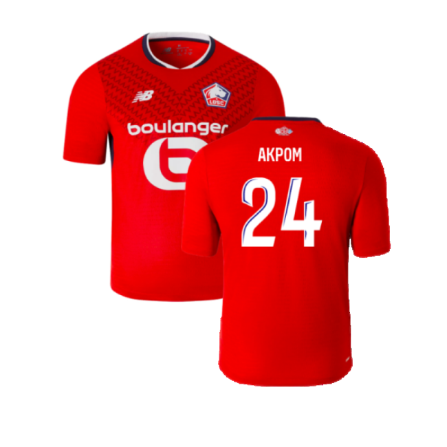 2024-2025 Lille LOSC Home Shirt (Akpom 24)-The Soccer Shirt Hub