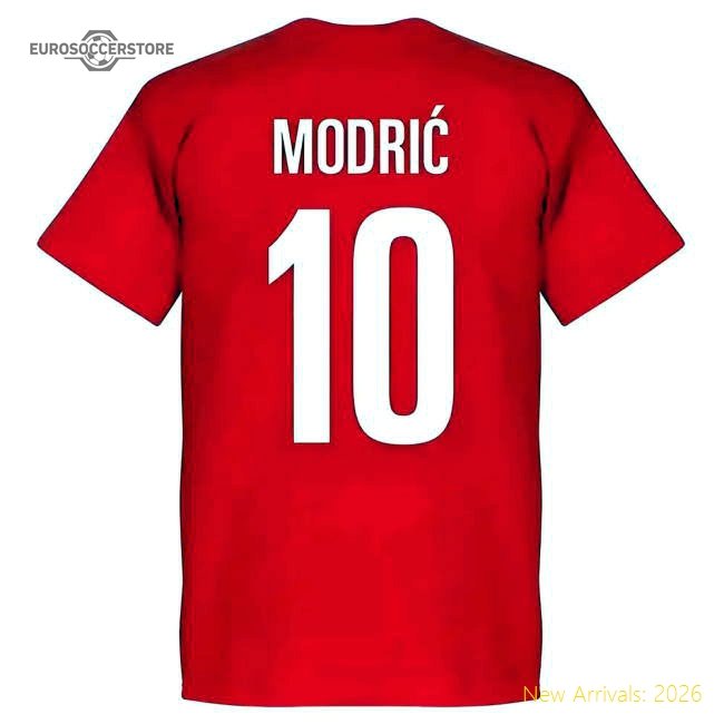 Croatia Luka Modric 10 Team T-Shirt - Red-The Soccer Shirt Hub