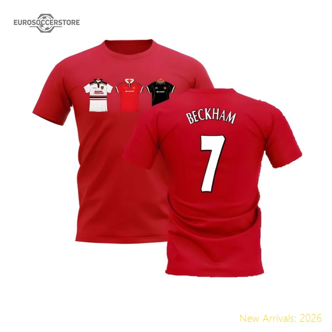 Manchester United 1998-1999 Retro Shirt T-shirt (Red) (Beckham 7)-The Soccer Shirt Hub